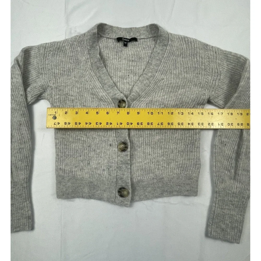 Quince Alpaca Wool Cropped Cardigan Sweater Womens Medium Ivory Quiet Luxury